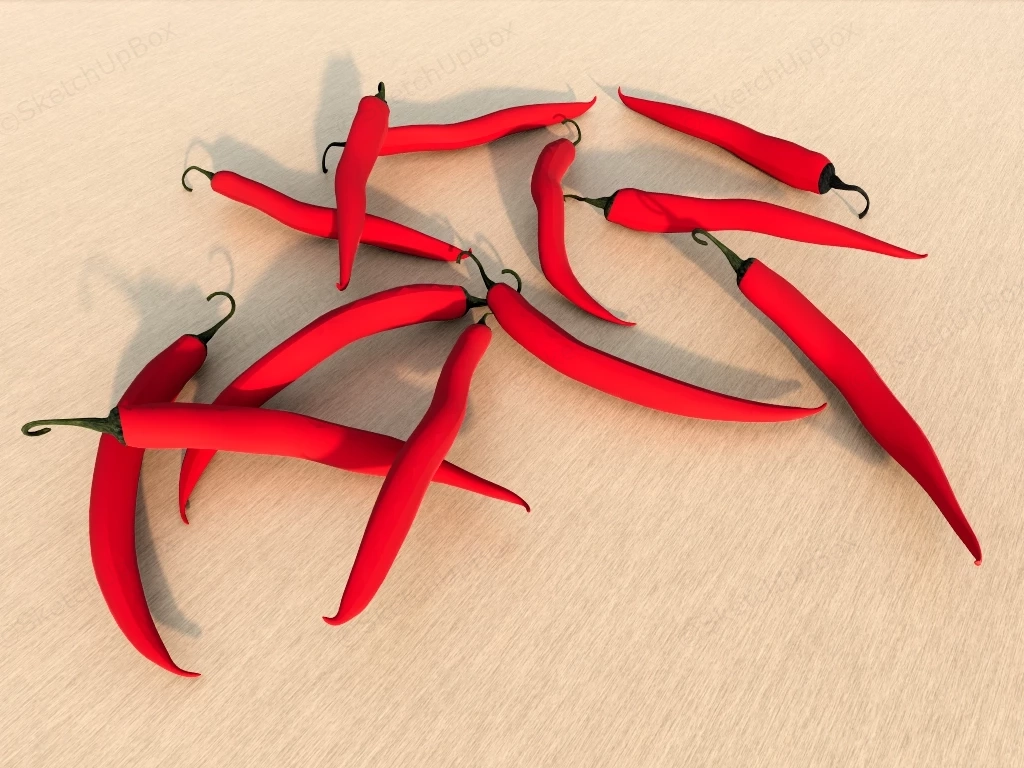 Red Chili Peppers sketchup model preview - SketchupBox