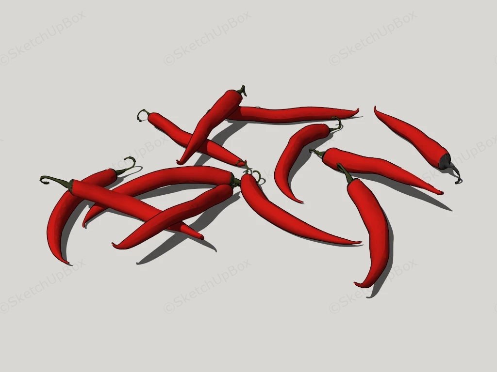 Red Chili Peppers sketchup model preview - SketchupBox
