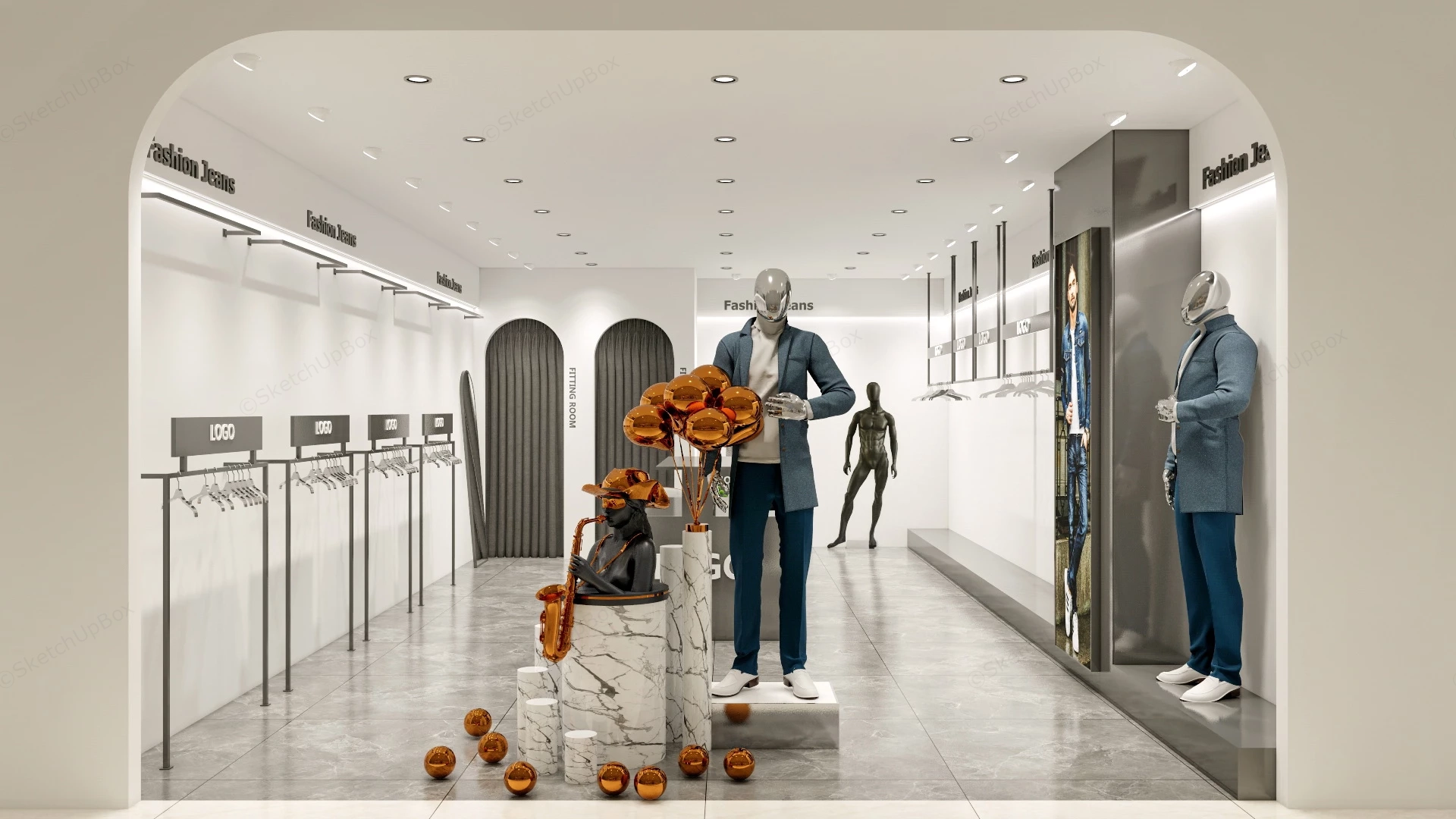 Small Man And Woman Clothing Store sketchup model preview - SketchupBox