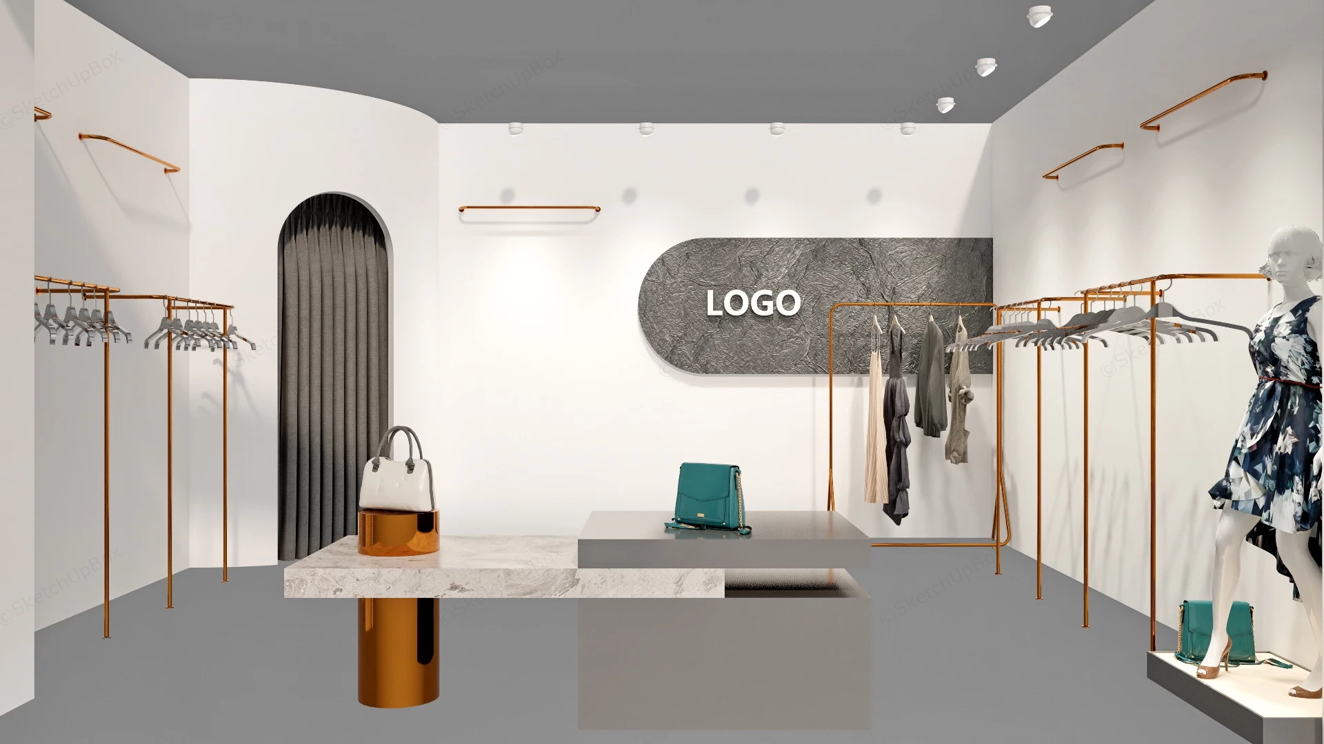 Small Man And Woman Clothing Store sketchup model preview - SketchupBox