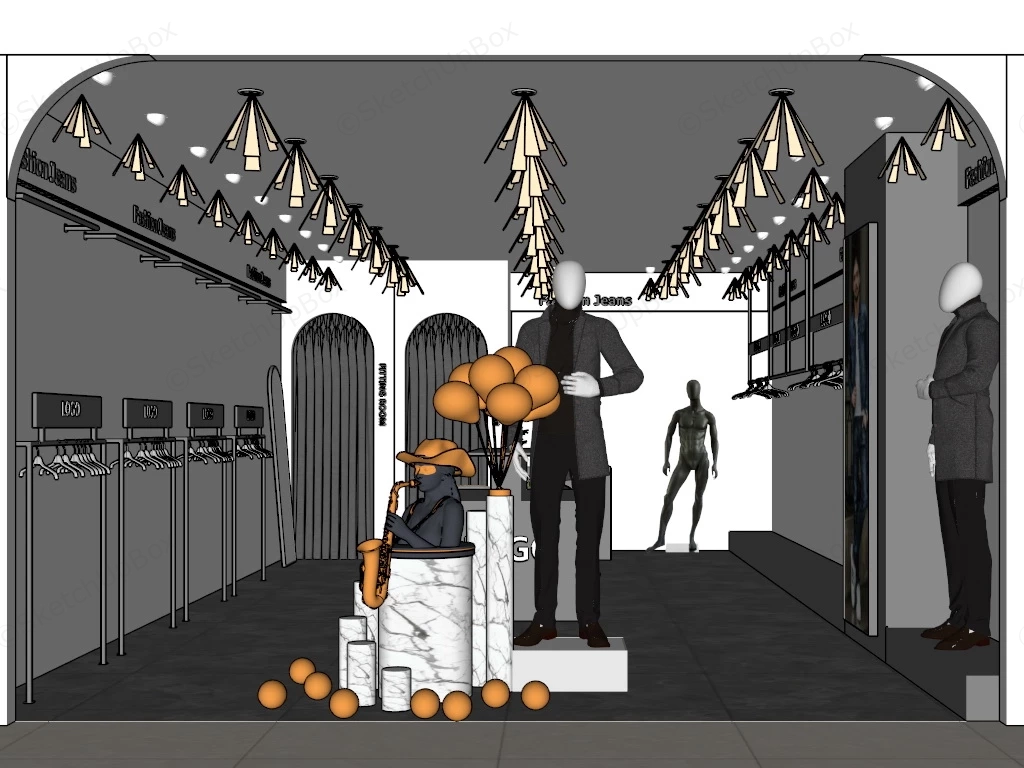Small Man And Woman Clothing Store sketchup model preview - SketchupBox