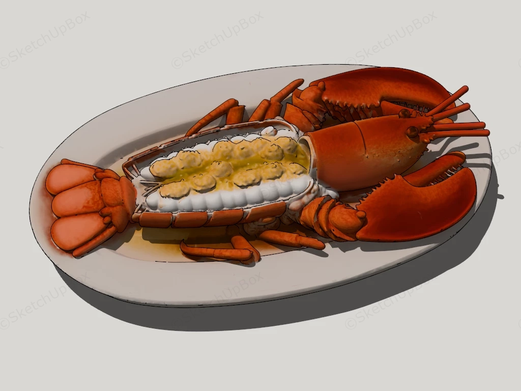 Lobster Dish sketchup model preview - SketchupBox
