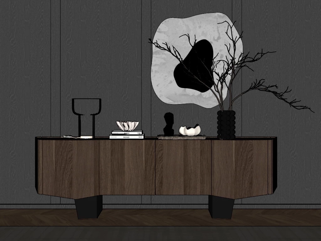 Zen Entryway Table sketchup model preview - SketchupBox