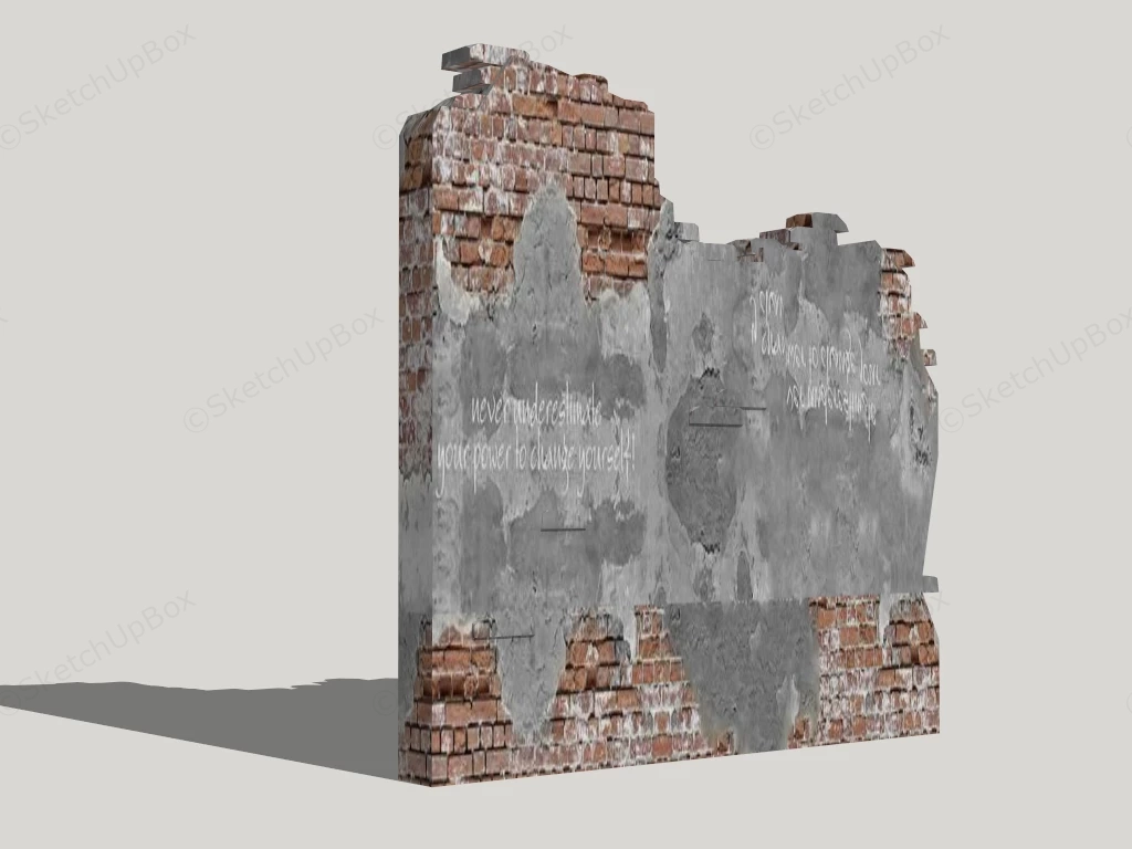 Old Brick & Cement Wall sketchup model preview - SketchupBox