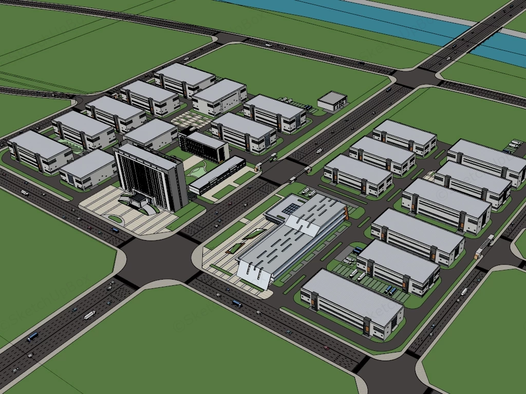 Logistics Park Design sketchup model preview - SketchupBox