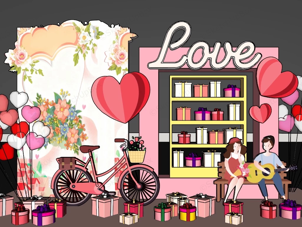 Valentine's Day Art Installation sketchup model preview - SketchupBox