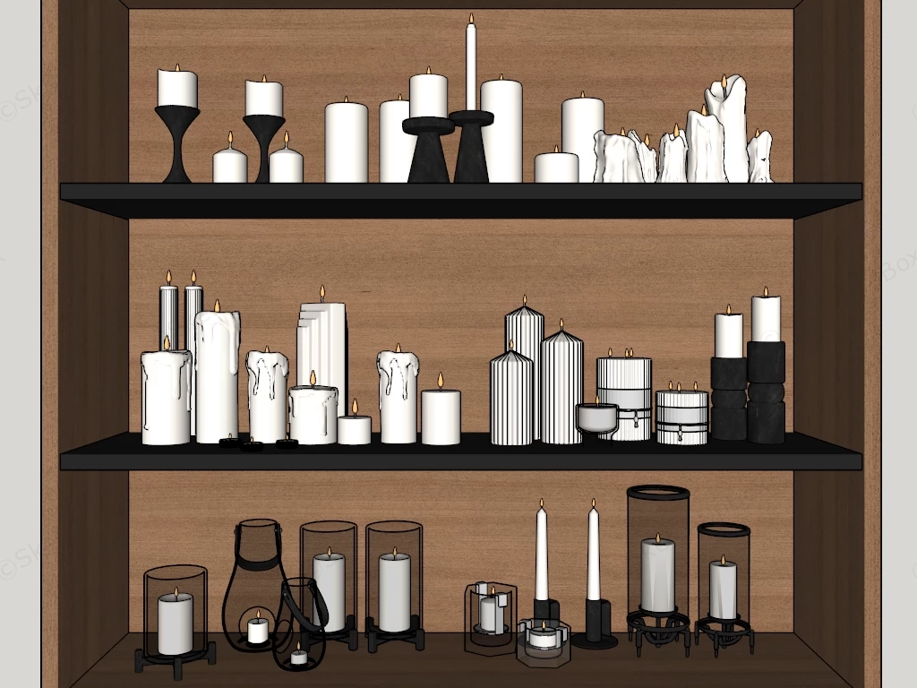 Candle Collection sketchup model preview - SketchupBox
