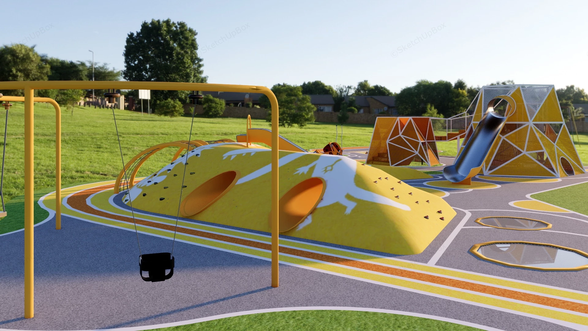 Children Playground Design sketchup model preview - SketchupBox
