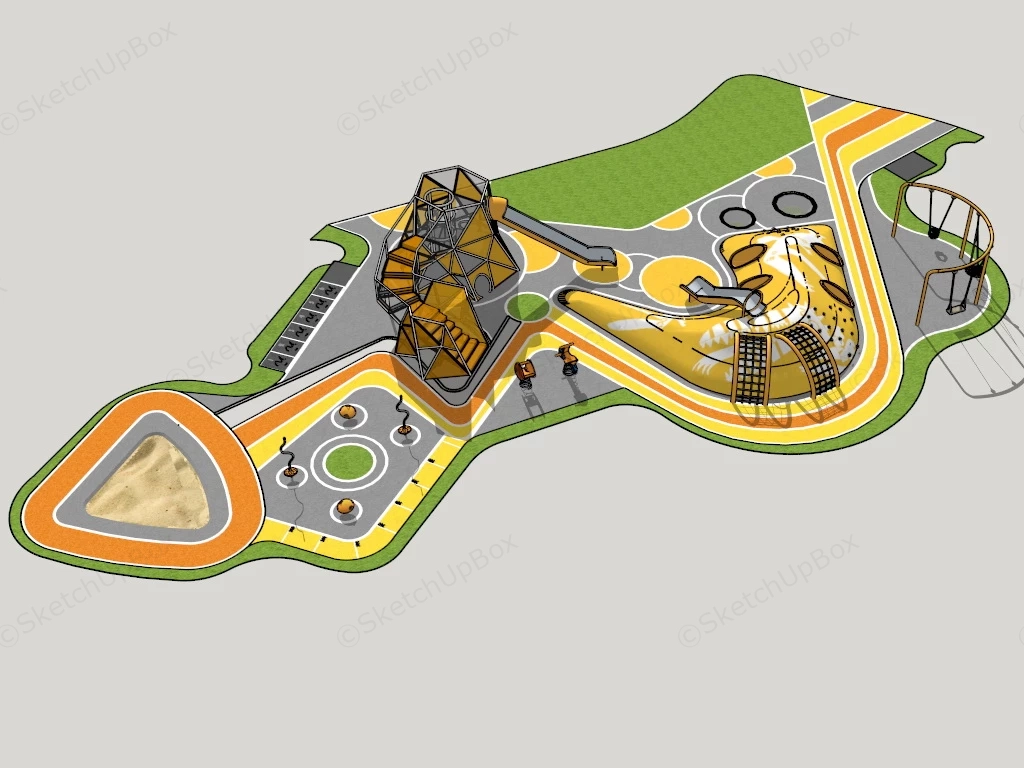 Children Playground Design sketchup model preview - SketchupBox