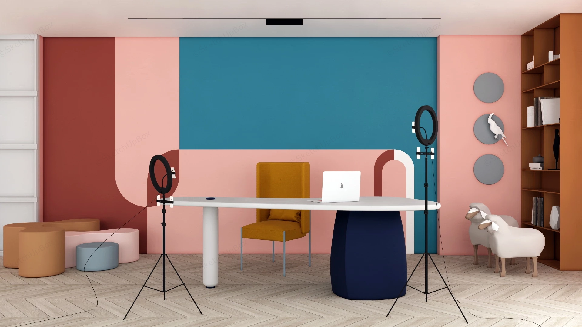 Live Streaming Studio Design sketchup model preview - SketchupBox