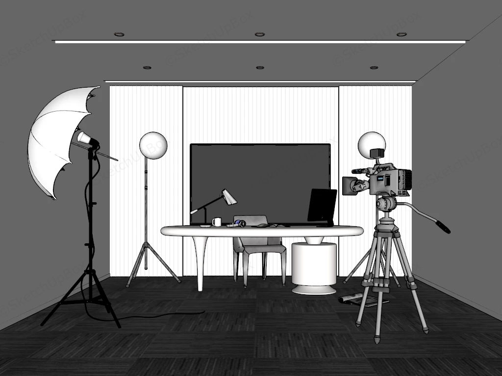 Live Stream Studio Design sketchup model preview - SketchupBox