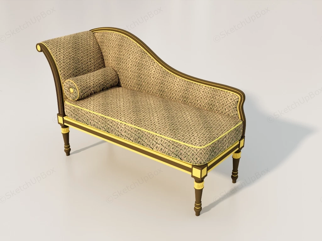 French Style Chaise Lounge sketchup model preview - SketchupBox