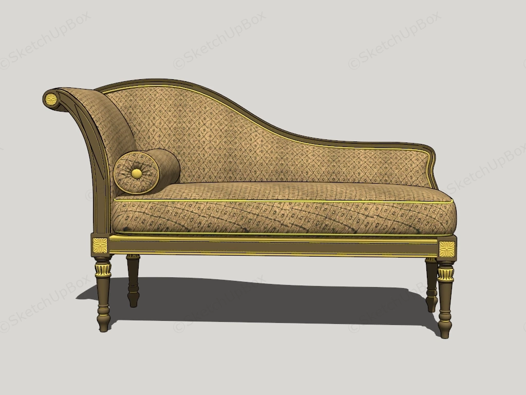French Style Chaise Lounge sketchup model preview - SketchupBox