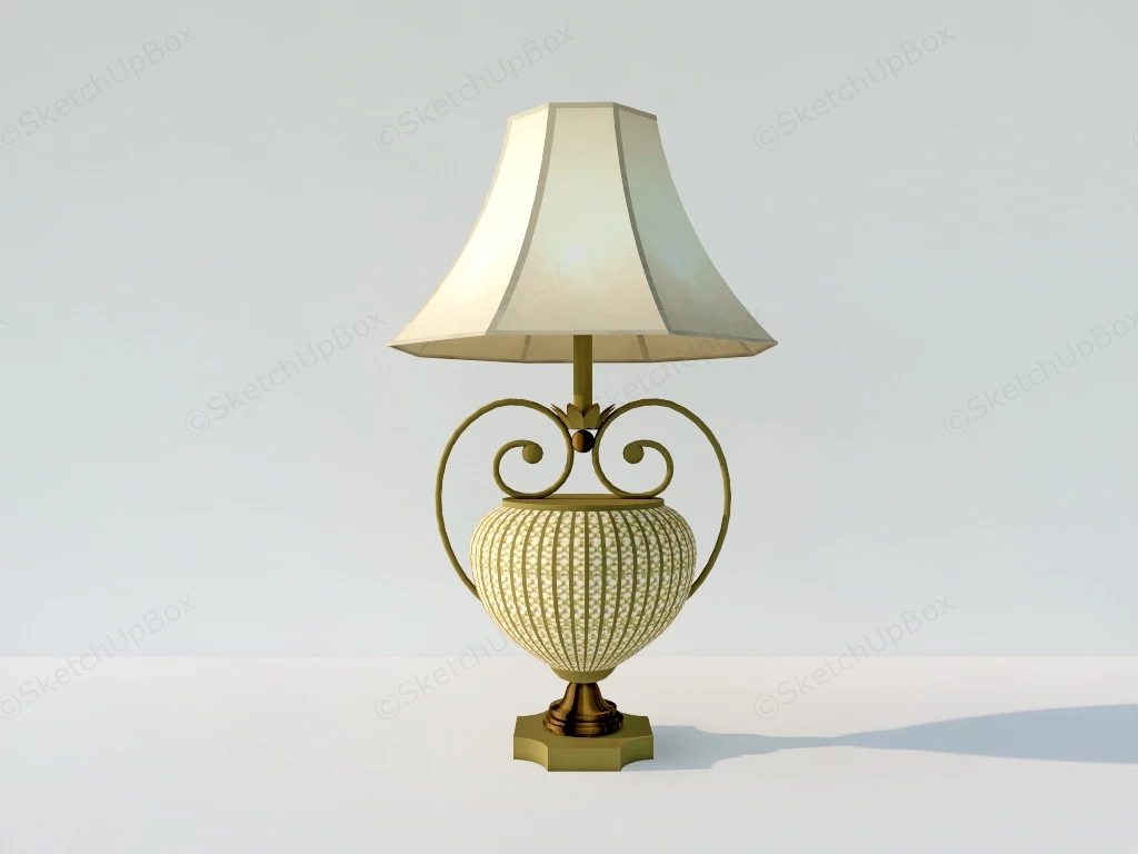 Retro Trophy Table Lamp sketchup model preview - SketchupBox