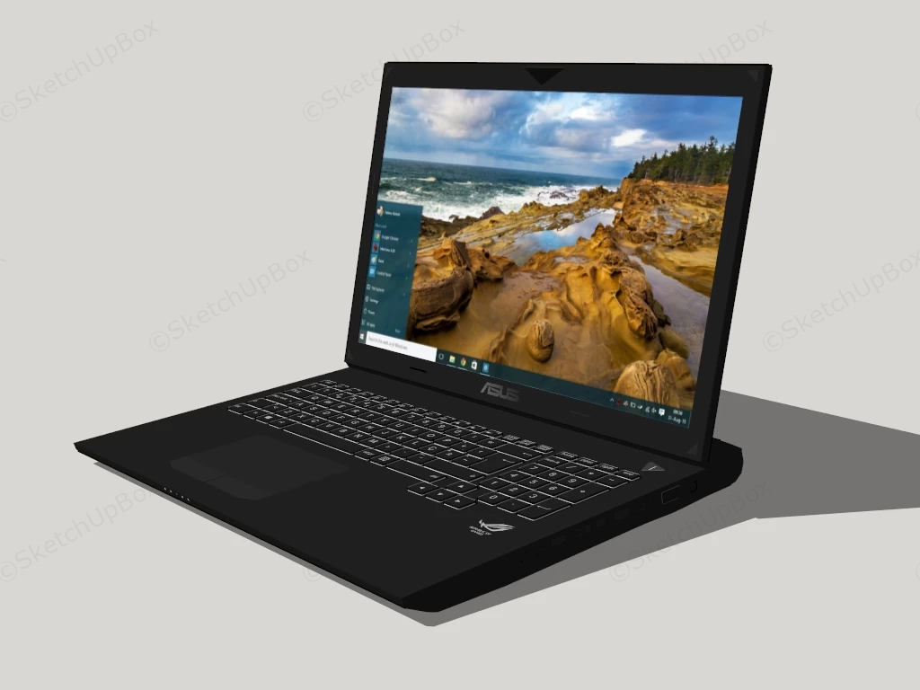 Windows Asus Laptop sketchup model preview - SketchupBox