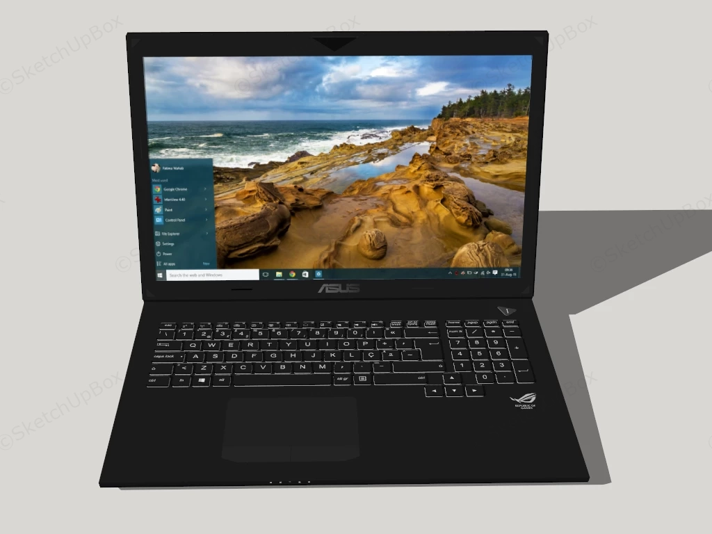 Windows Asus Laptop sketchup model preview - SketchupBox