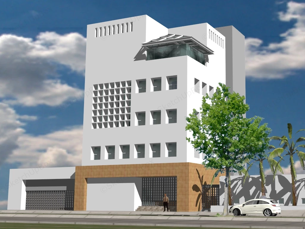 Small Modern Office Building sketchup model preview - SketchupBox