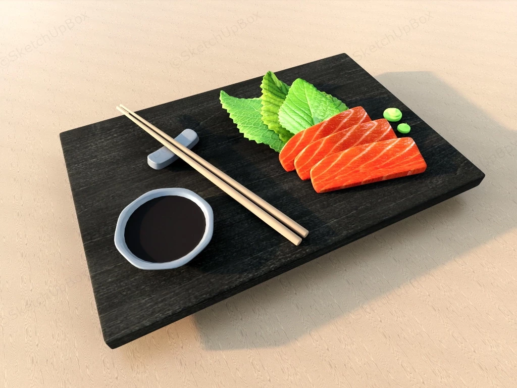 Japanese Raw Fish Dish sketchup model preview - SketchupBox