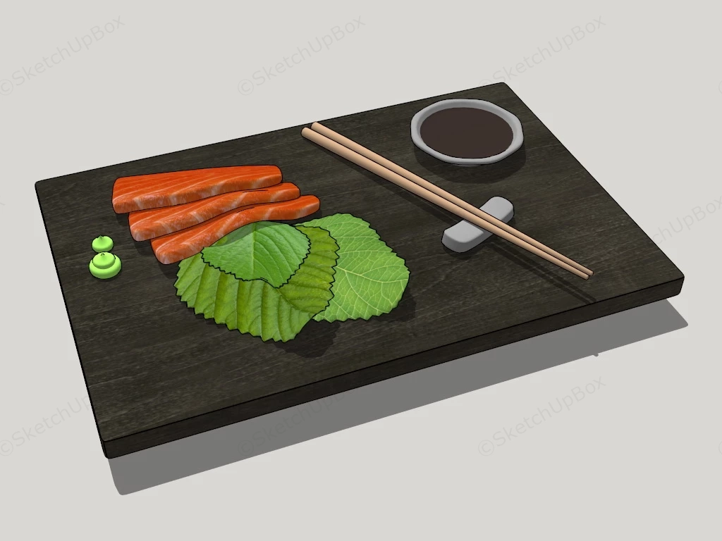 Japanese Raw Fish Dish sketchup model preview - SketchupBox