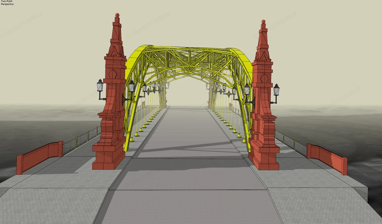 Vintage Town Bridge sketchup model preview - SketchupBox