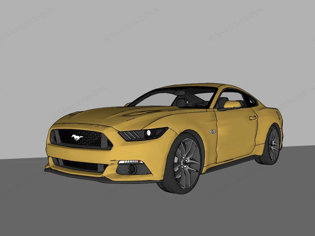 Ford Mustang 5.0 GT sketchup model preview - SketchupBox