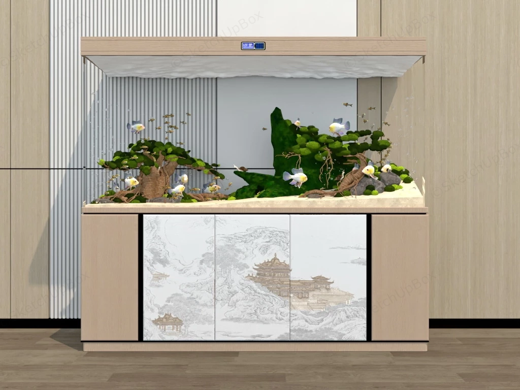 Fish Aquarium With Stand sketchup model preview - SketchupBox