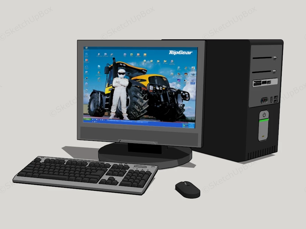 Desktop Personal Computer sketchup model preview - SketchupBox