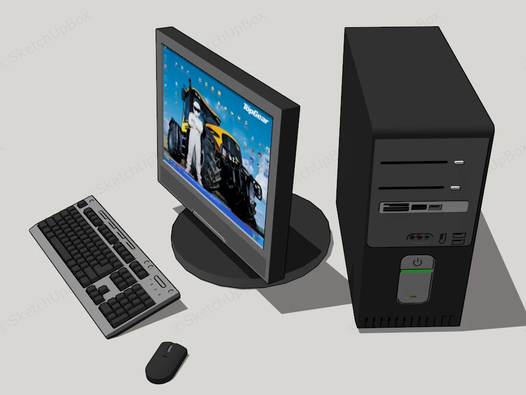Desktop Personal Computer sketchup model preview - SketchupBox