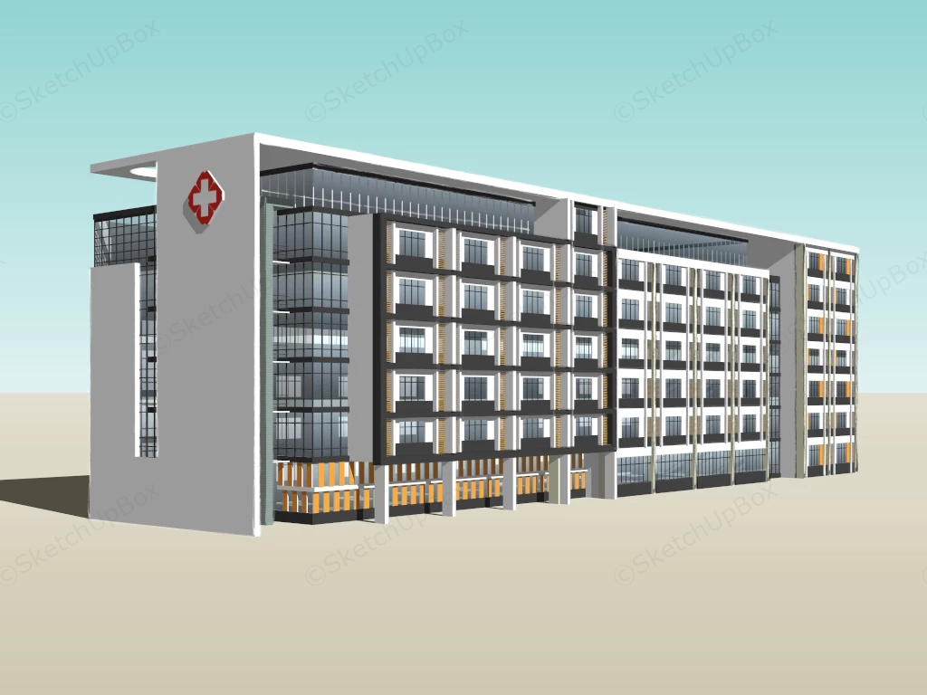 Hospital Inpatient Building sketchup model preview - SketchupBox
