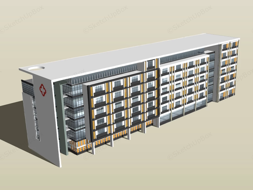 Hospital Inpatient Building sketchup model preview - SketchupBox