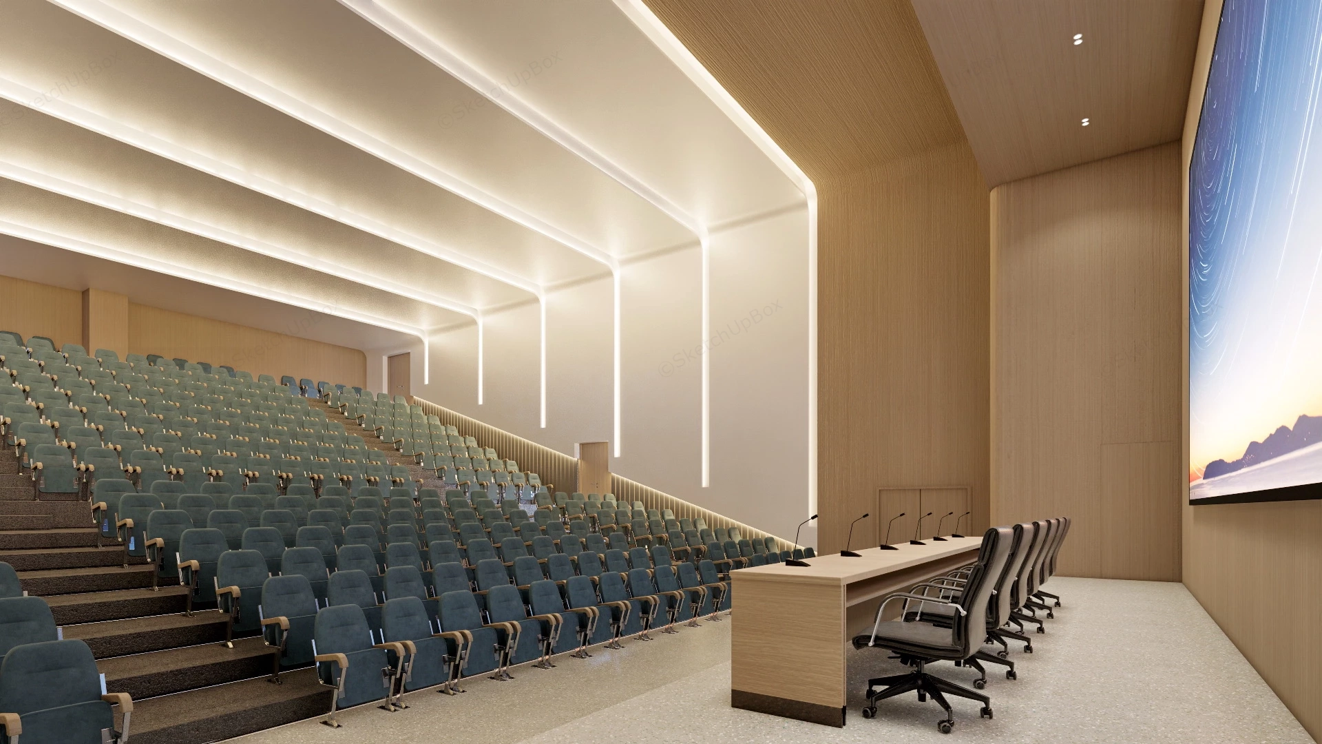 School Auditorium Design sketchup model preview - SketchupBox