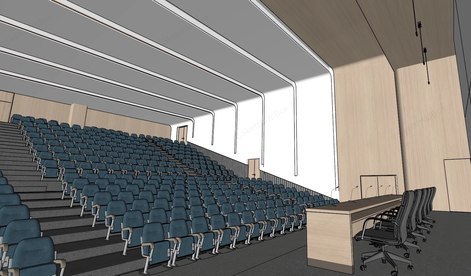 School Auditorium Design sketchup model preview - SketchupBox