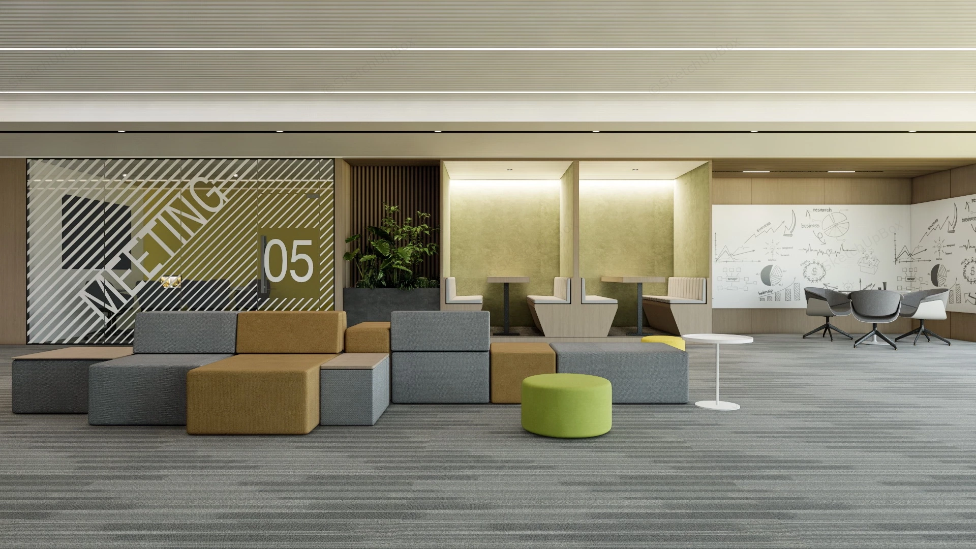 Office Lounge Area Ideas sketchup model preview - SketchupBox