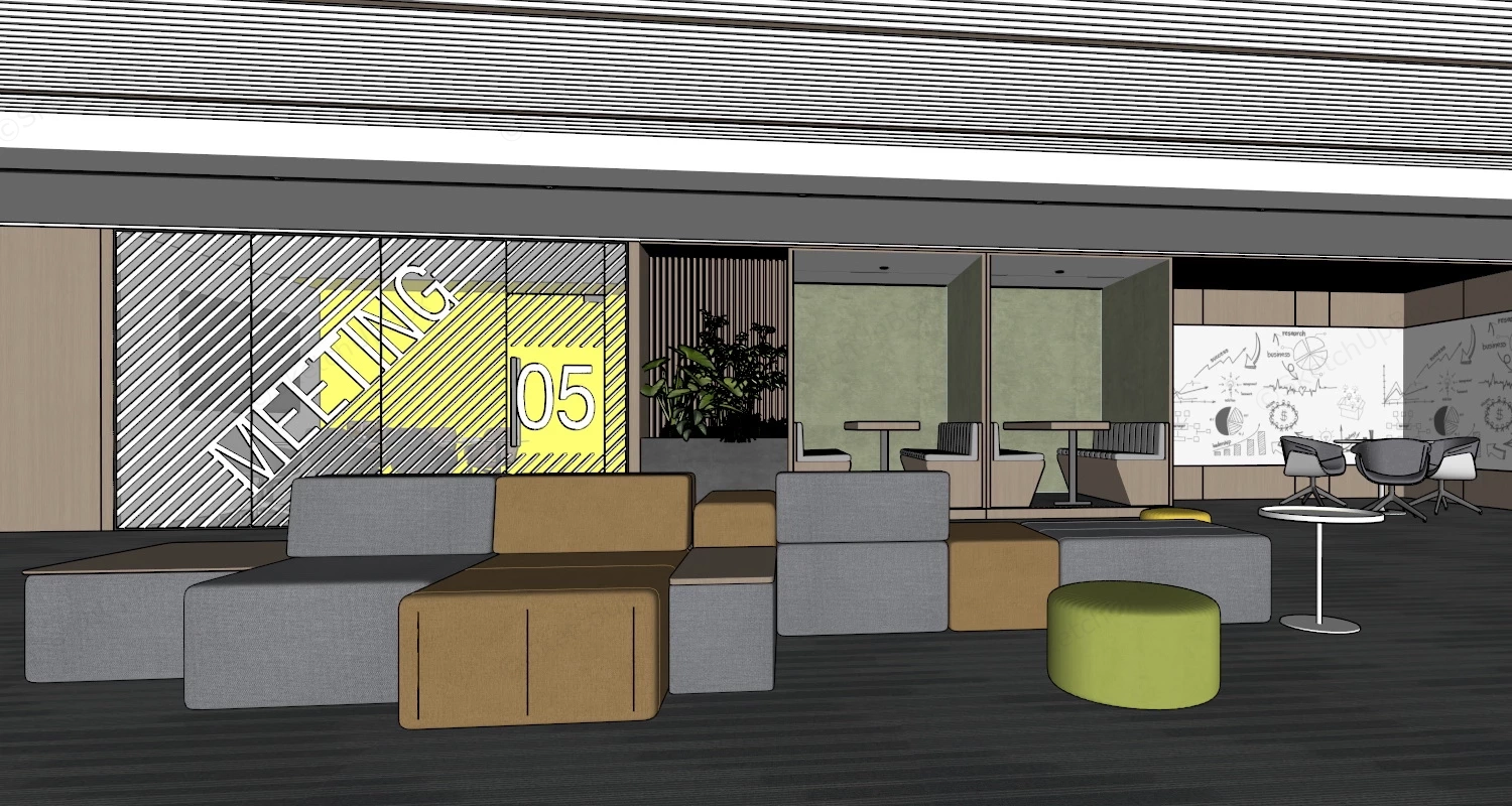Office Lounge Area Ideas sketchup model preview - SketchupBox