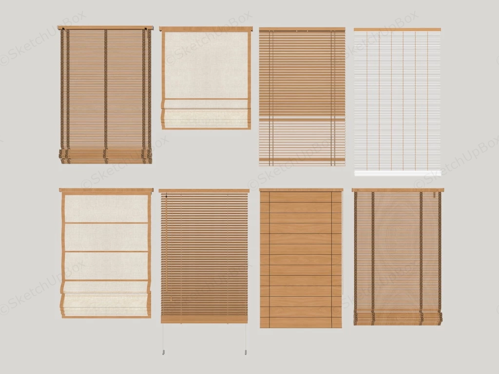 Bamboo And Wood Roller Blinds sketchup model preview - SketchupBox
