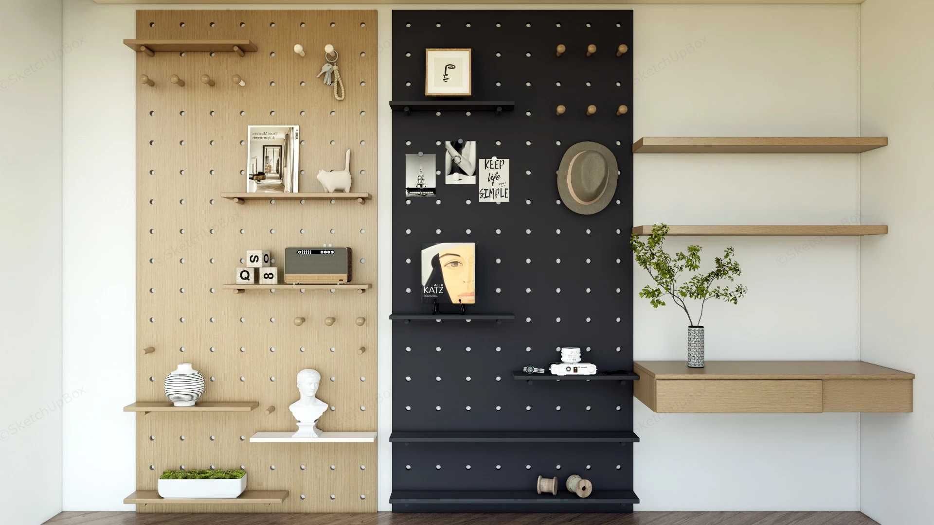 Pegboard Wall Ideas sketchup model preview - SketchupBox