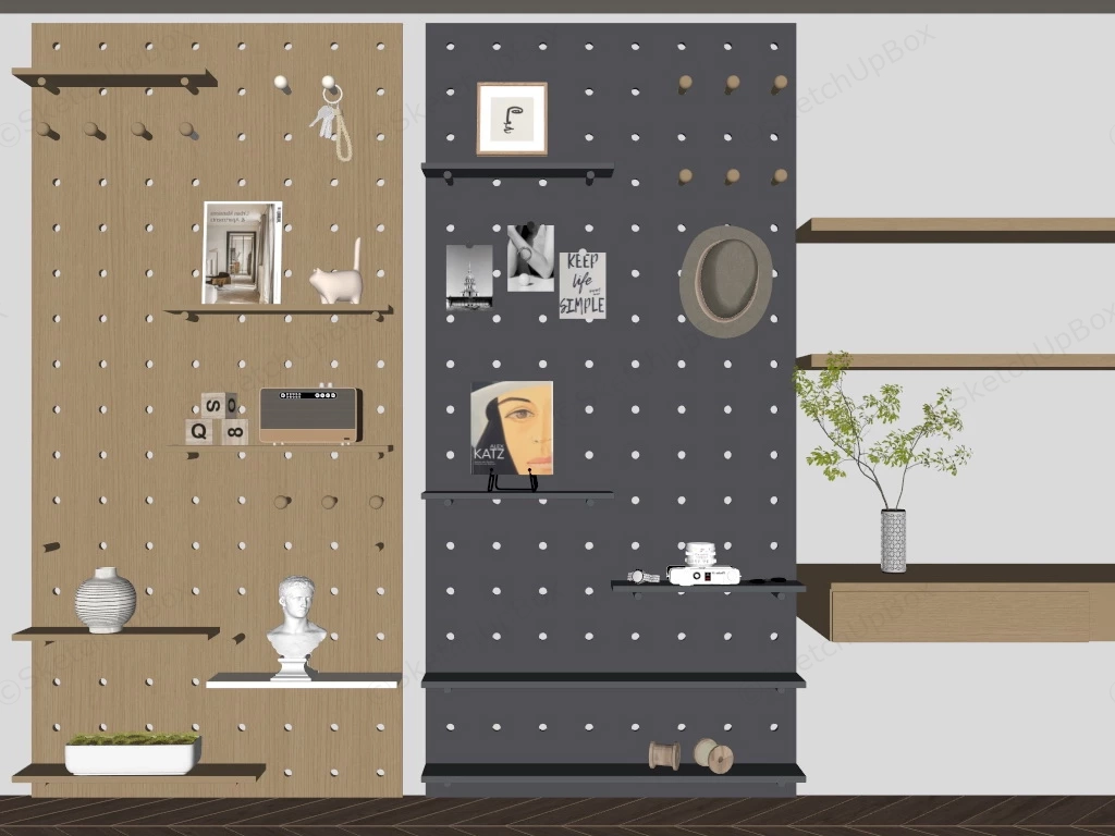 Pegboard Wall Ideas sketchup model preview - SketchupBox