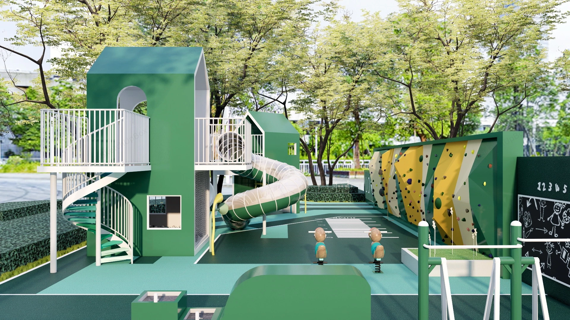 Kindergarten Playground Design sketchup model preview - SketchupBox