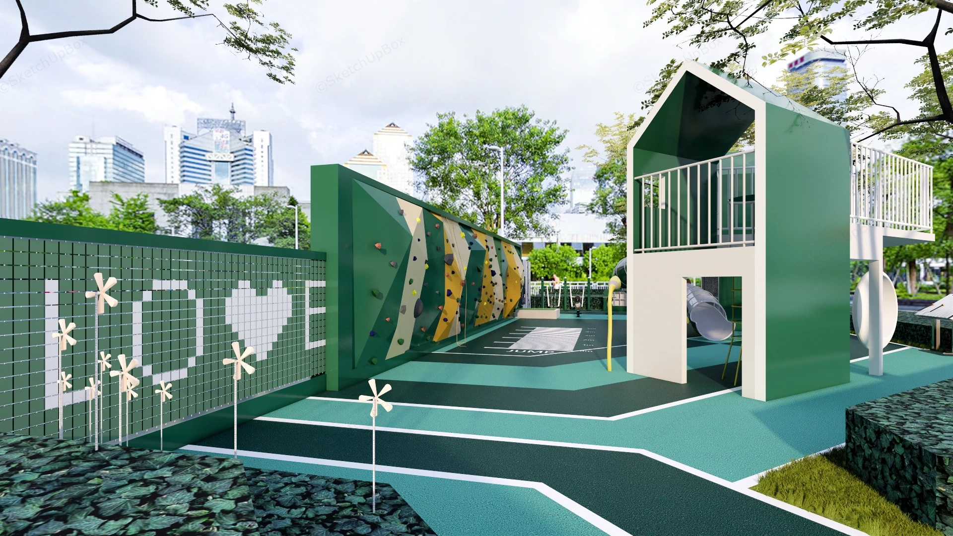 Kindergarten Playground Design sketchup model preview - SketchupBox
