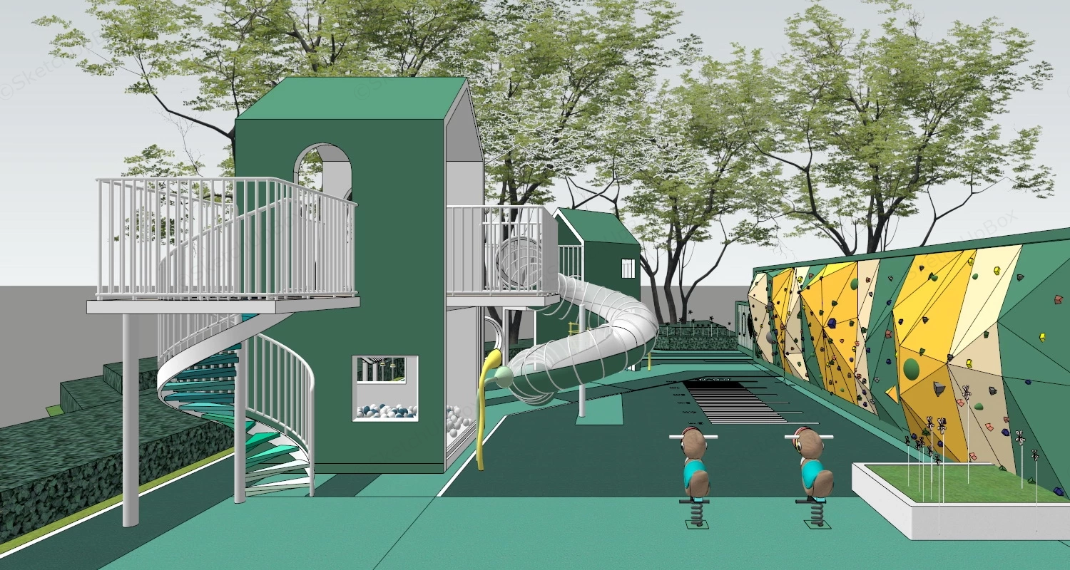 Kindergarten Playground Design sketchup model preview - SketchupBox