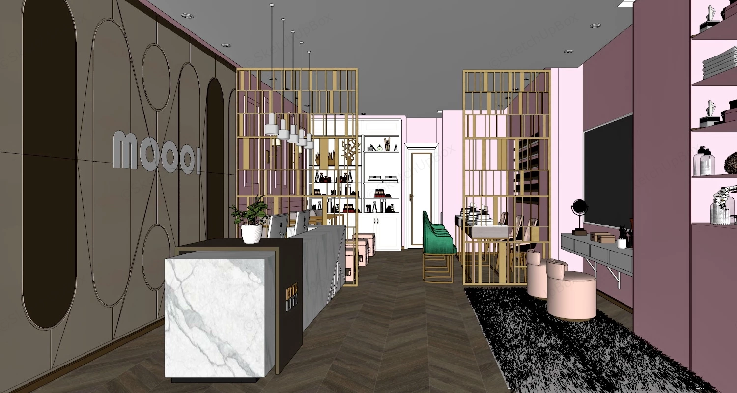 Nail Salon Design Ideas sketchup model preview - SketchupBox
