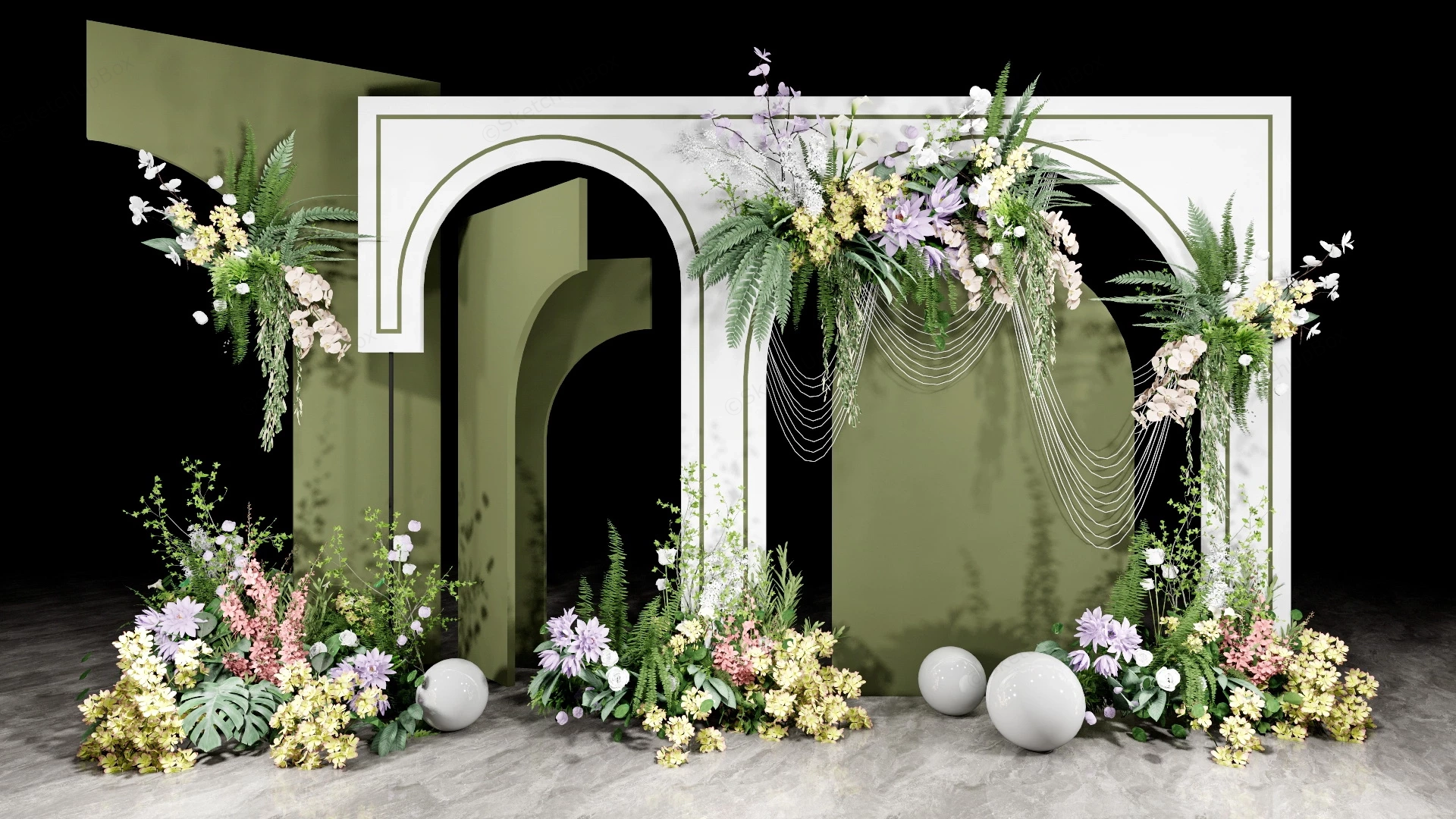 Wedding Flower Decorations sketchup model preview - SketchupBox