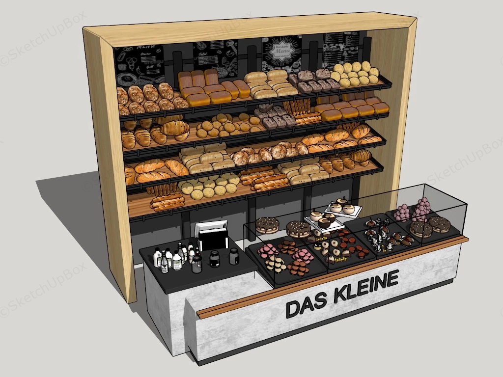 Bakery Counter And Display Case sketchup model preview - SketchupBox