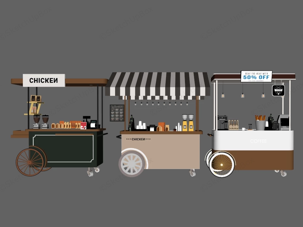 Food Vendor Carts sketchup model preview - SketchupBox
