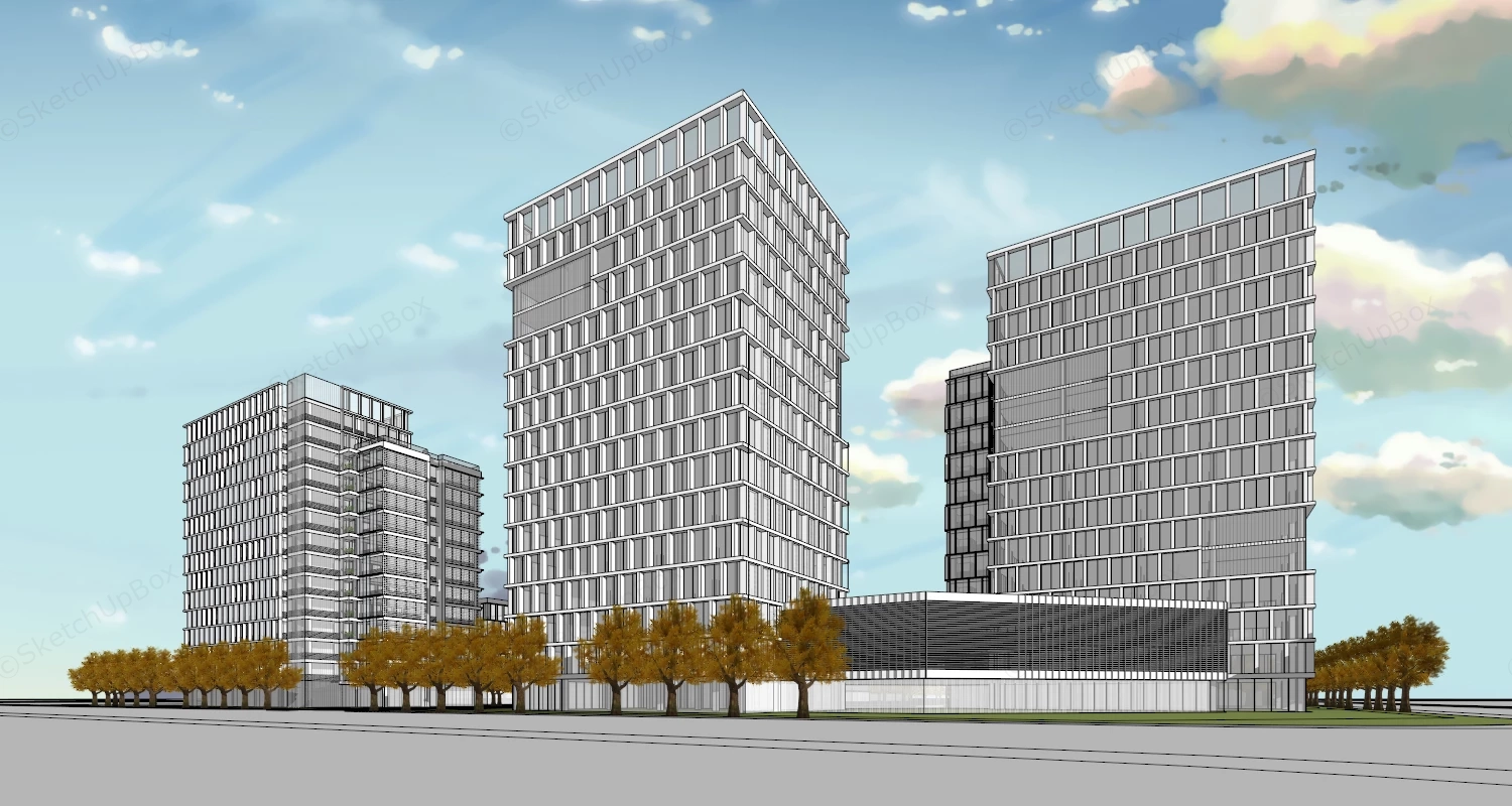 High Tech Park sketchup model preview - SketchupBox