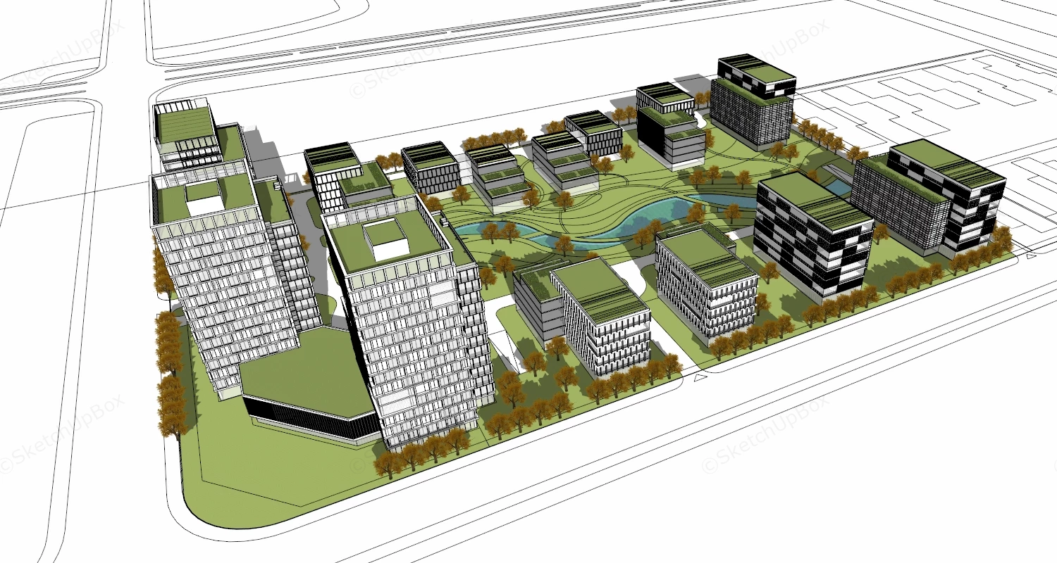 High Tech Park sketchup model preview - SketchupBox