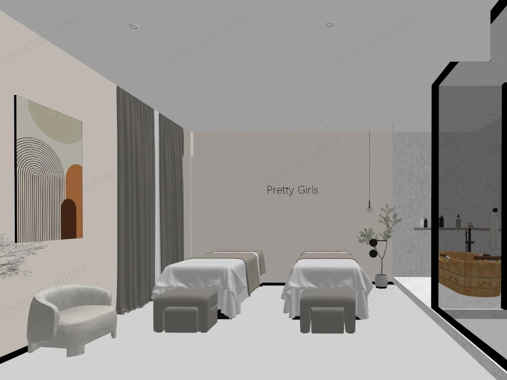 Spa Room Interior Design sketchup model preview - SketchupBox