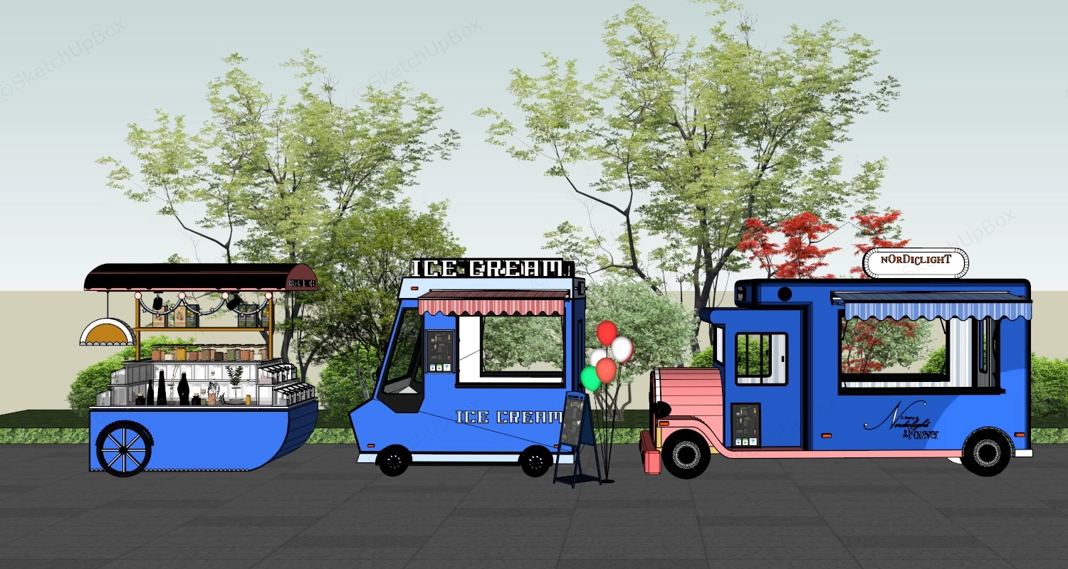 Food Van And Food Cart sketchup model preview - SketchupBox