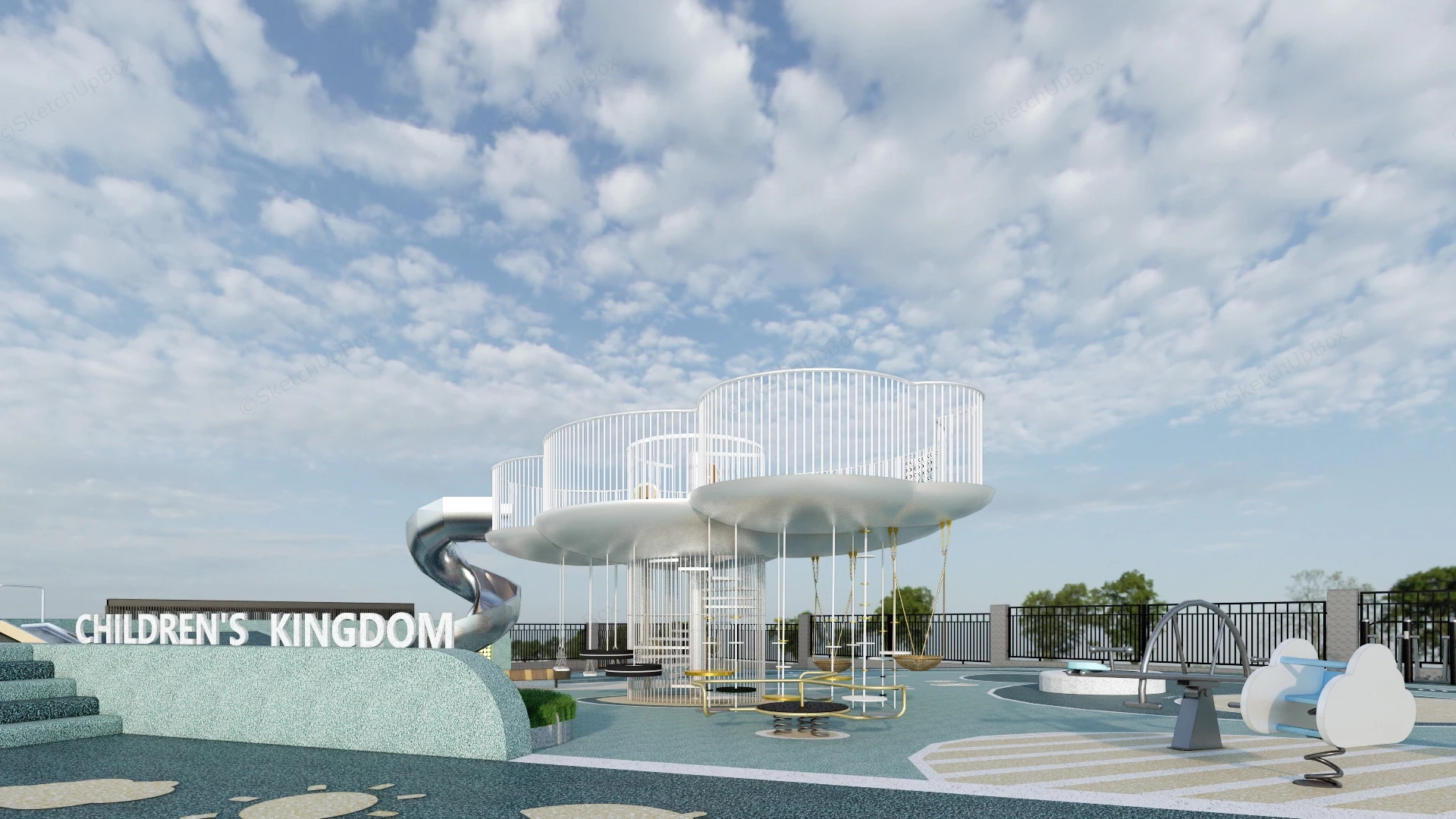 Children Kingdom Playground sketchup model preview - SketchupBox