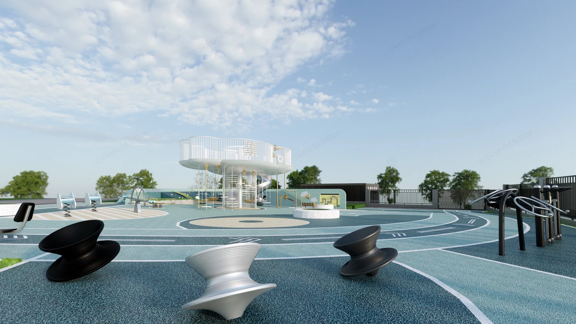 Children Kingdom Playground sketchup model preview - SketchupBox